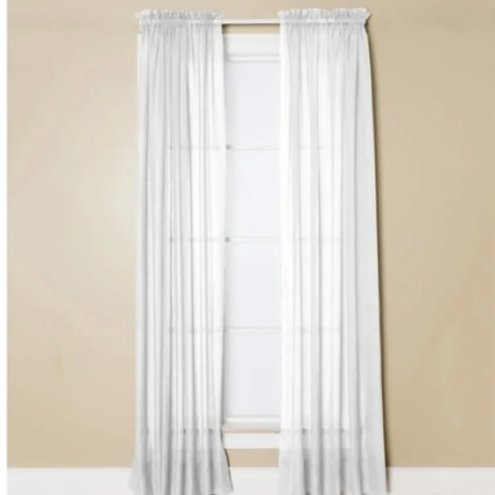 NEW Preston One Panel 52 Inch x 84 Inch One Rod Pocket Sheer Curtain Panel White